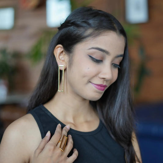 Rectangle Hollow Earrings