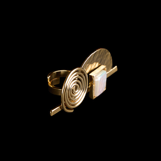 Spiral Semi Circle Ring