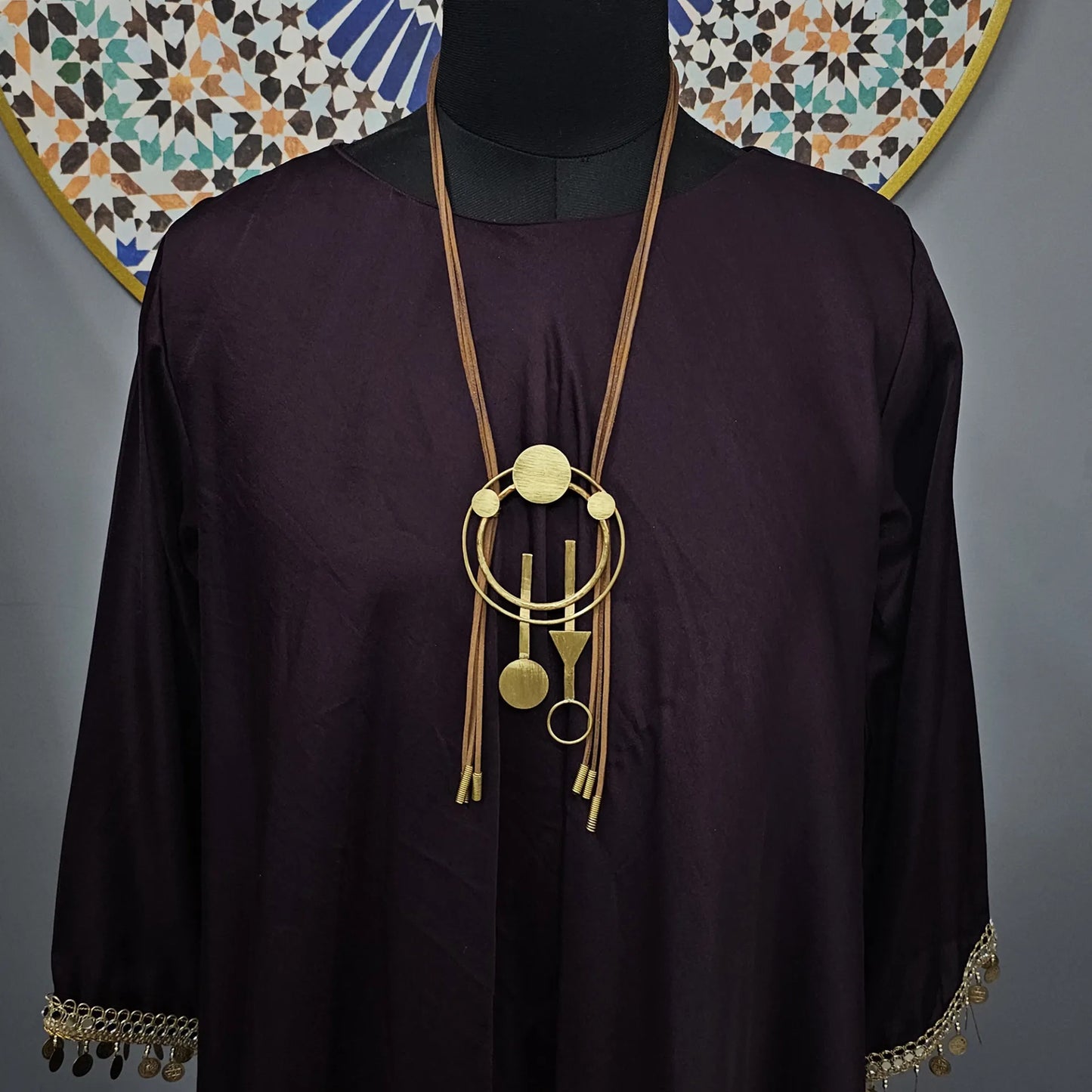 Statement Circle Triangle Necklace