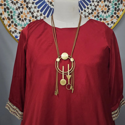 Statement Circle Triangle Necklace
