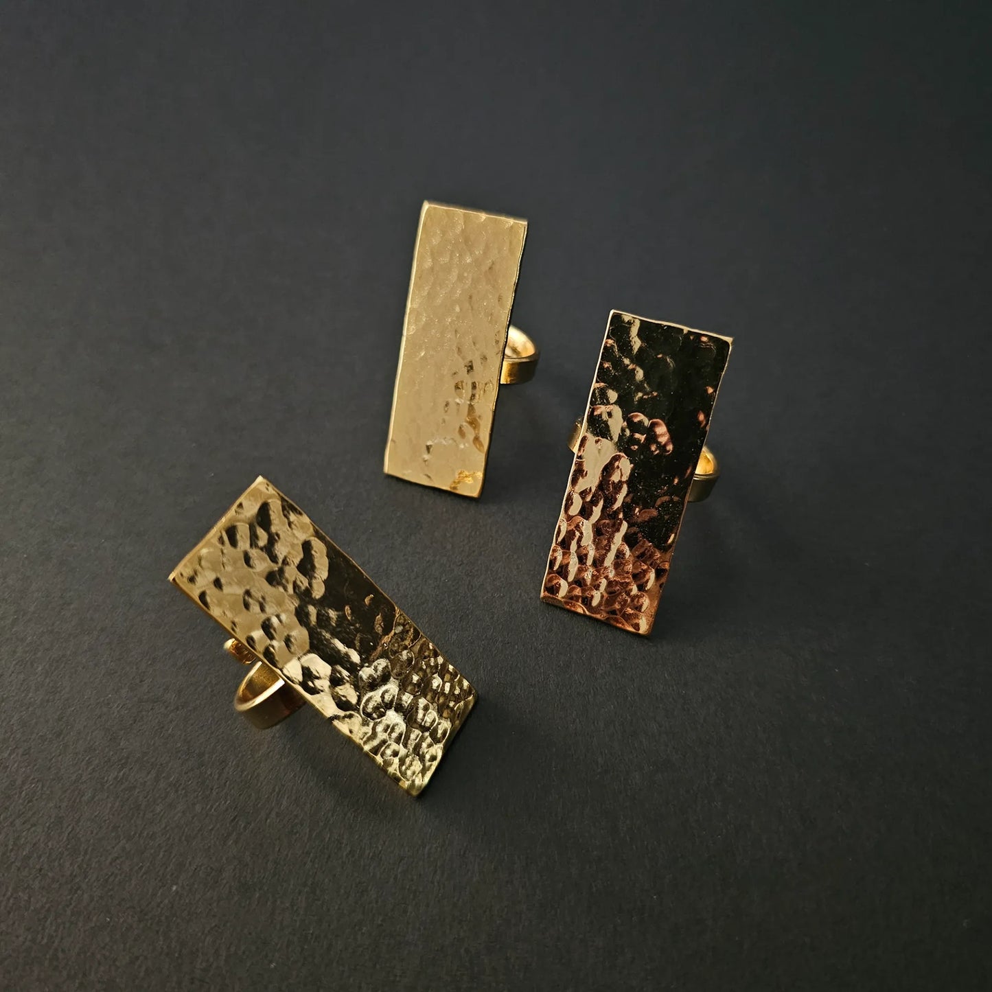 Rectangle Hammered Ring
