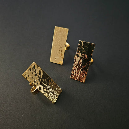 Rectangle Hammered Ring