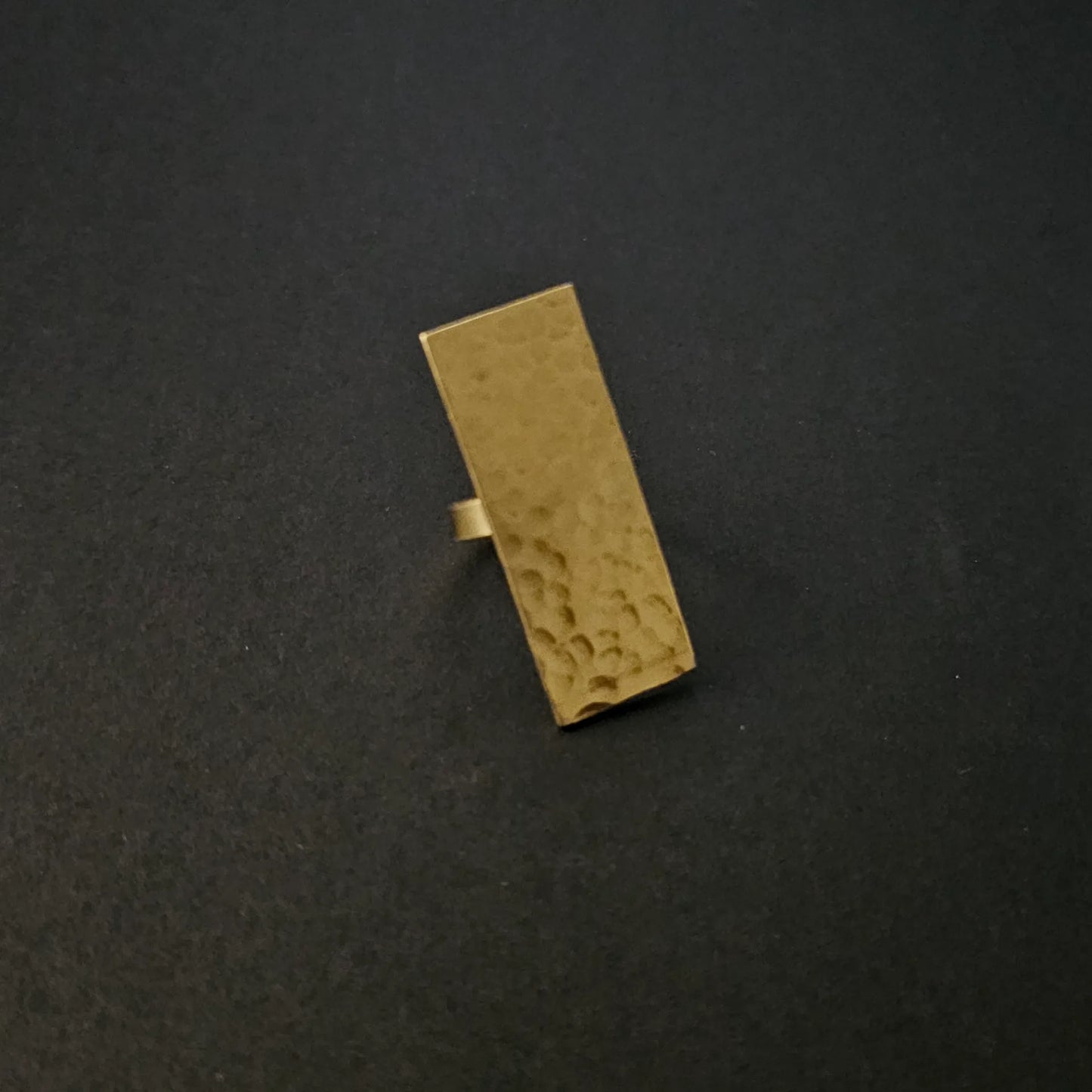 Rectangle Hammered Ring