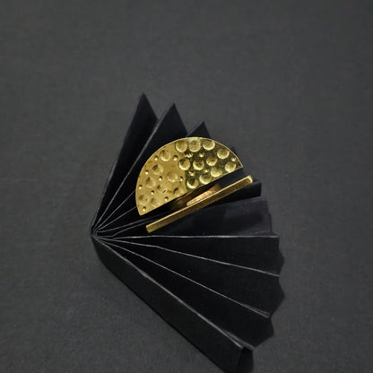 Semi Circle Hammered Ring