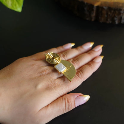 Spiral Semi Circle Ring