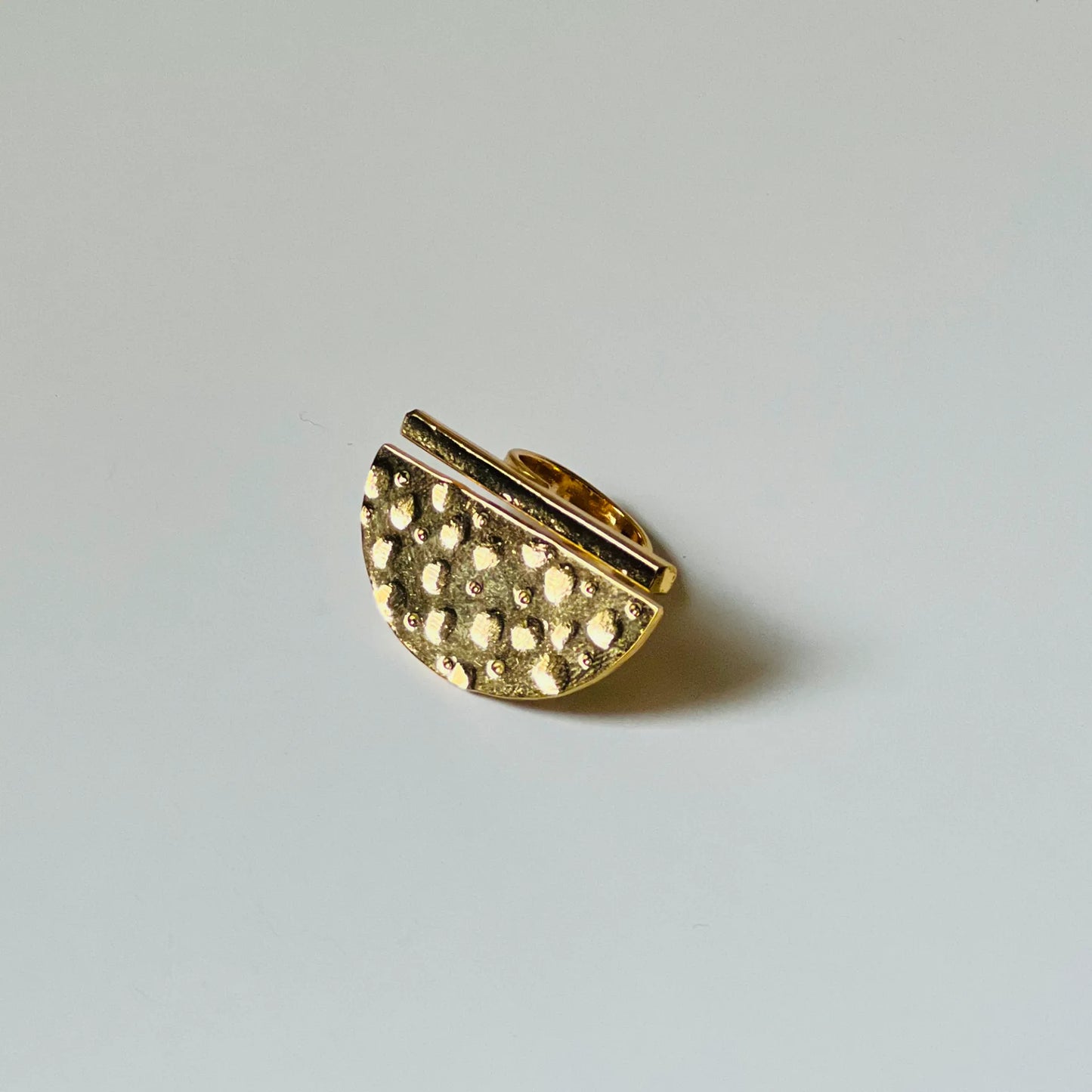 Semi Circle Hammered Ring