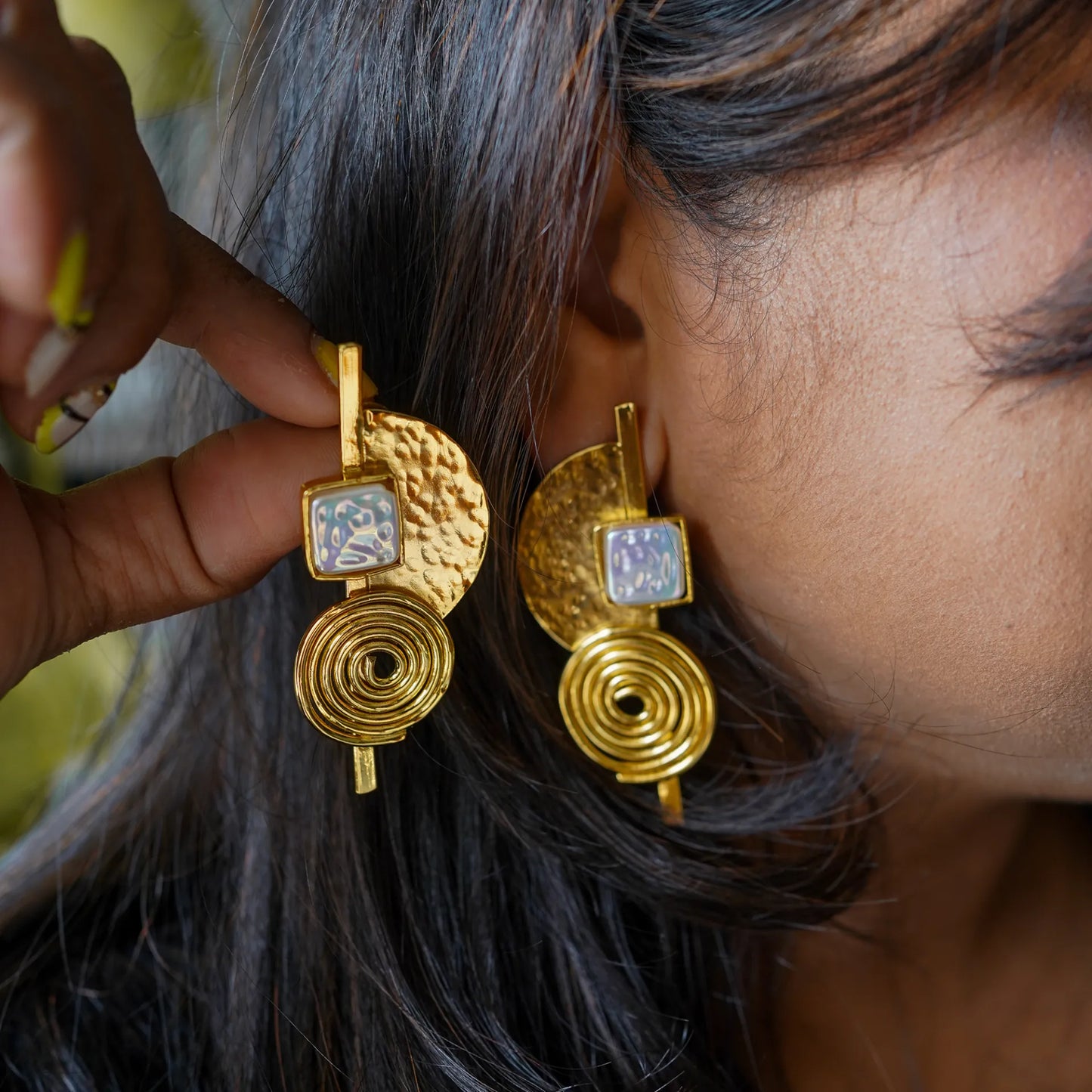 Spiral Semi Circle Earrings