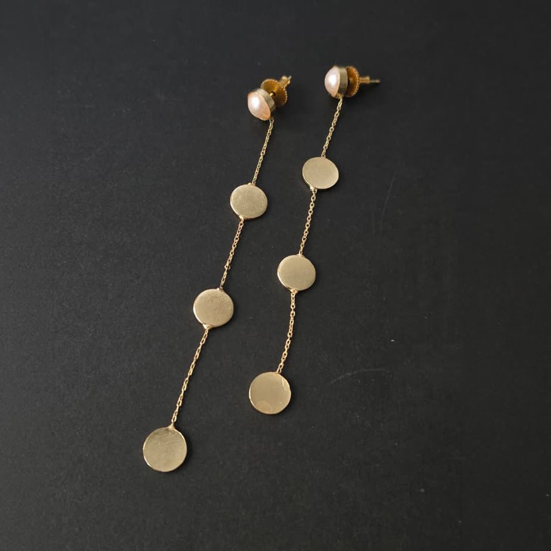 Pearl Disk Earrings