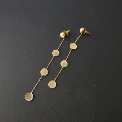 Pearl Disk Earrings