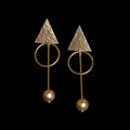 ball triangle hanging earrings