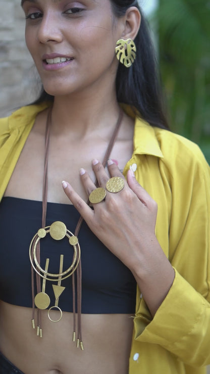 Statement Circle Triangle Necklace