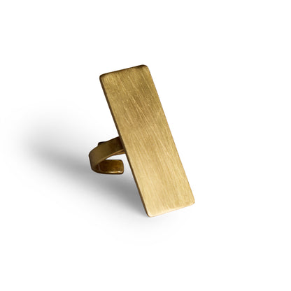 Rectangle Brushed Ring