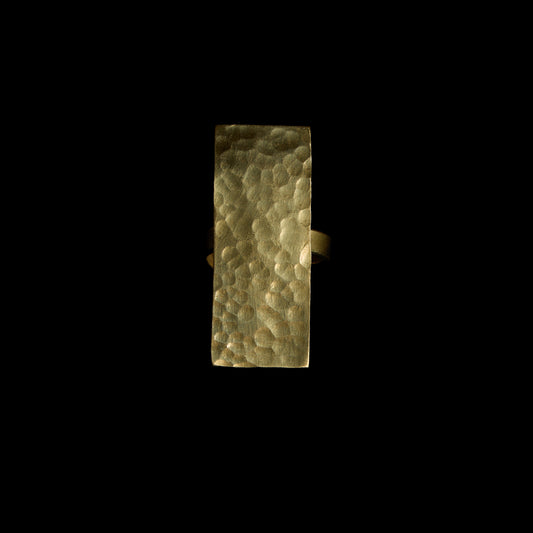 Rectangle Hammered Ring