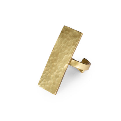 Rectangle Hammered Ring