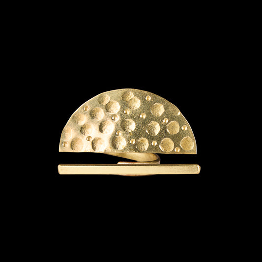 Semi Circle Hammered Ring
