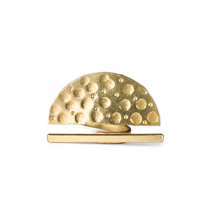 semi-circle hammered ring