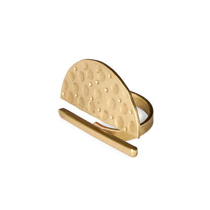 semi-circle hammered ring