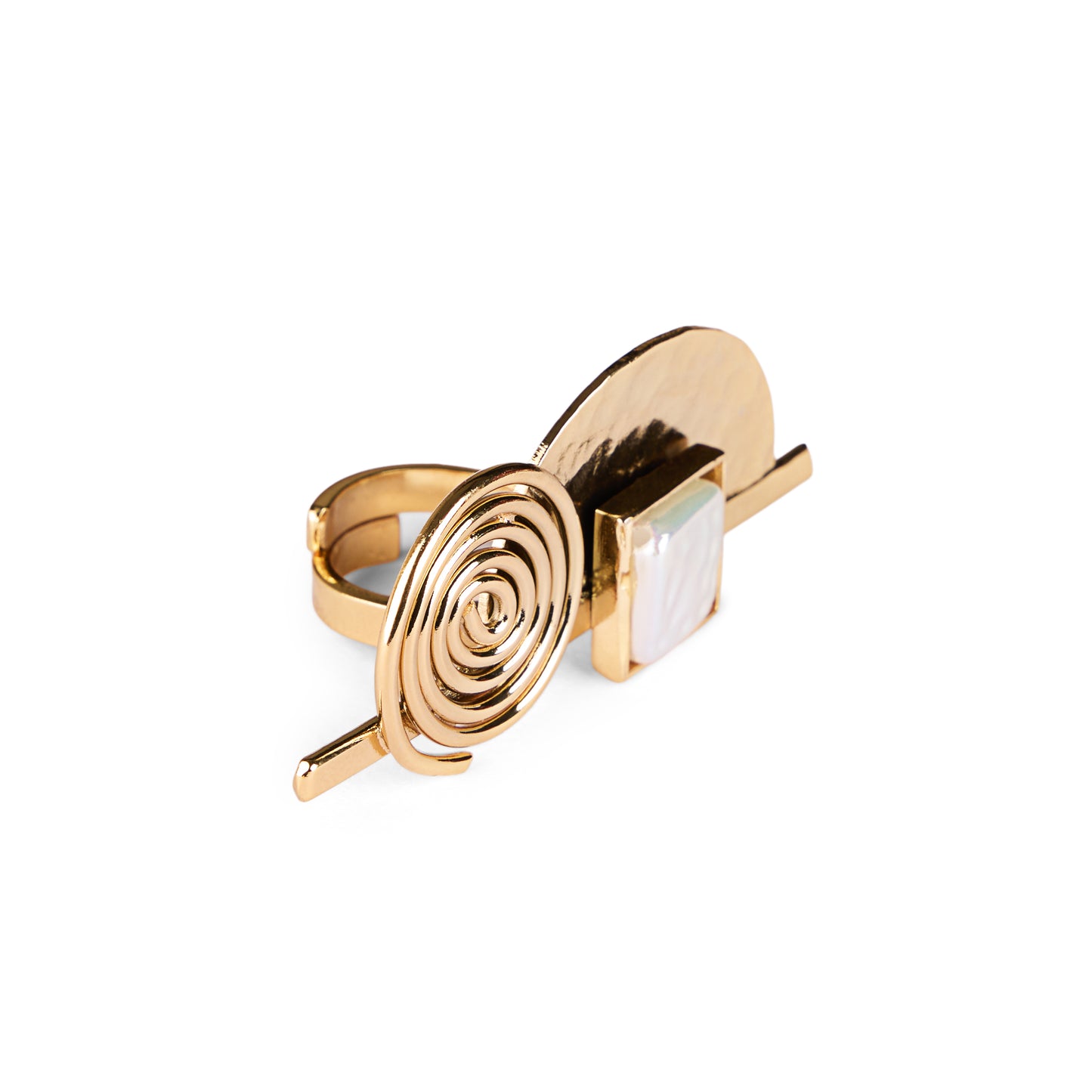 Spiral Semi Circle Ring